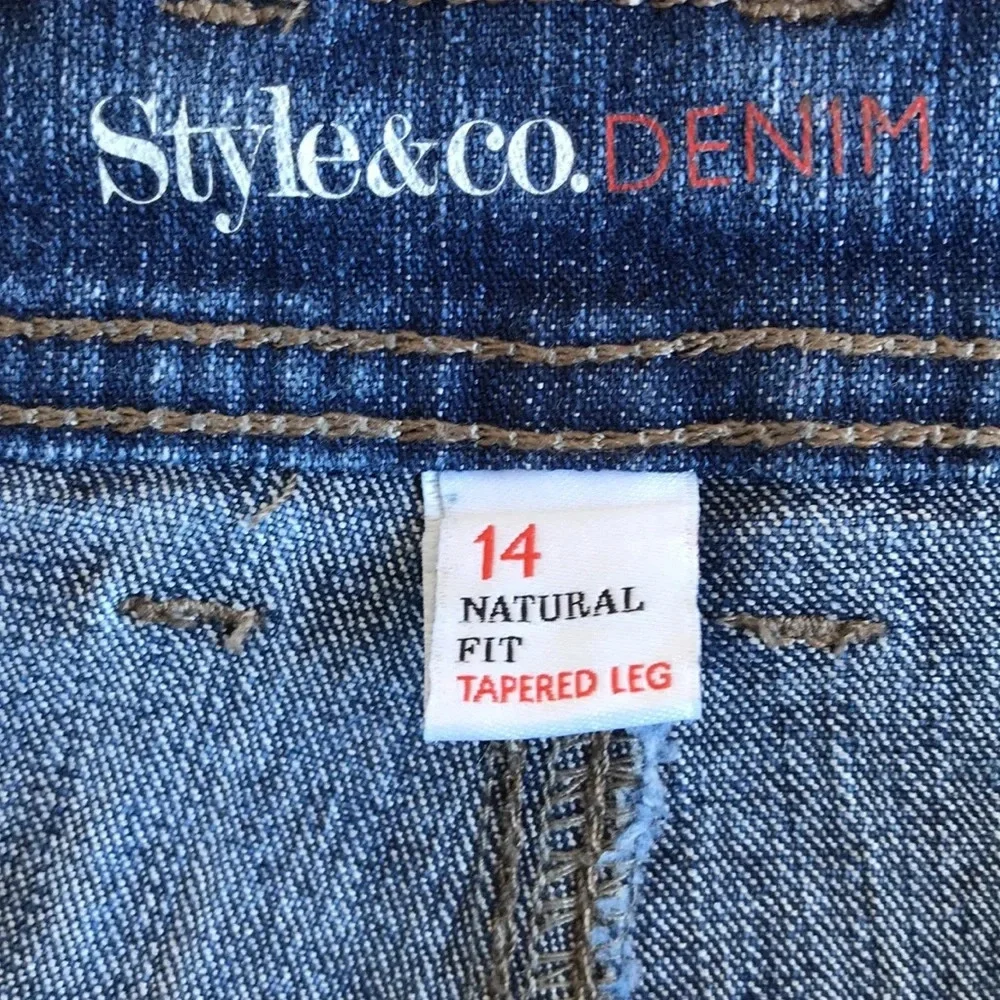 Style & Co. natural fit tapered leg blue jeans, 14 - Picture 10 of 12